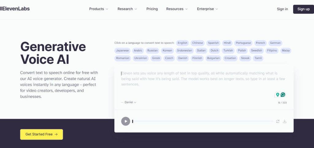 elevenlabs for ai voice generation
