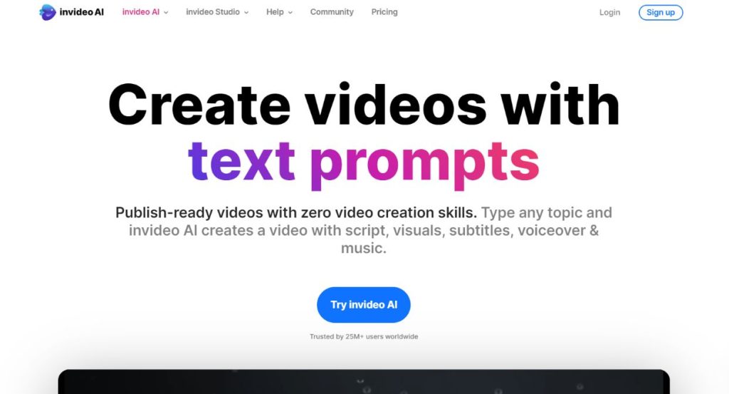 Invideo for AI video generation