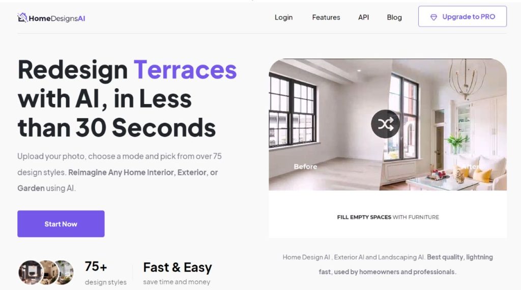 Homedesign AI for interior design