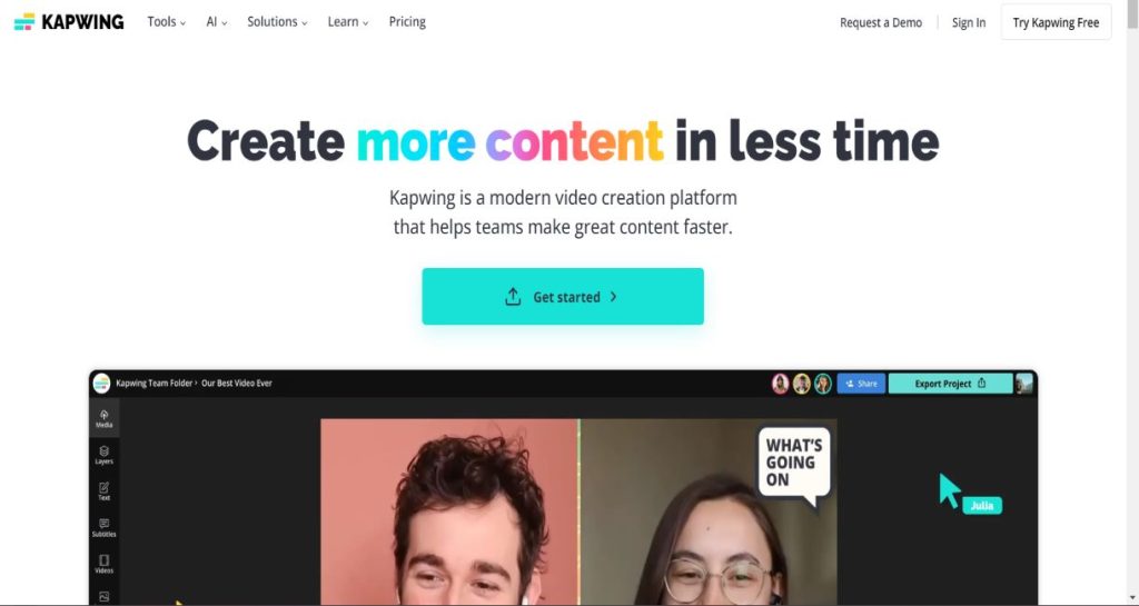 Kapwing for high quality video content