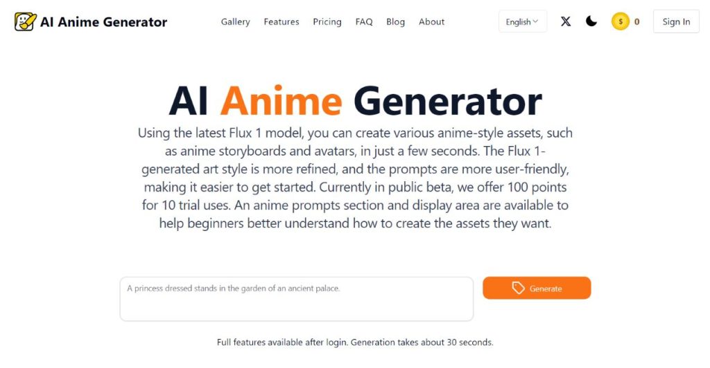 AI anime generator