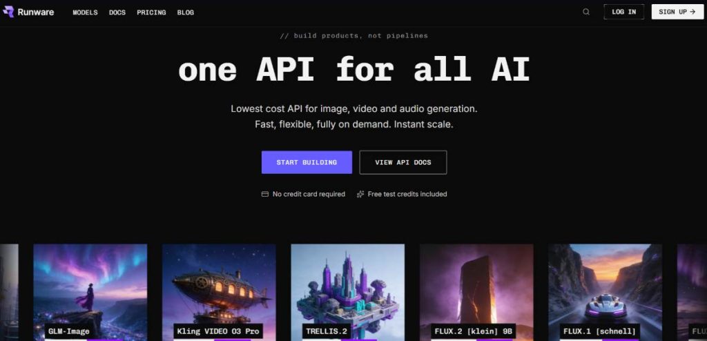 Runware ai image. video, speech generator